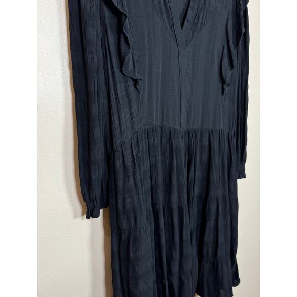 Anthropologie Amadi Rossi Ruffled Tunic Rayon Dress Made in USA Boho Spring M - Picture 4 of 11